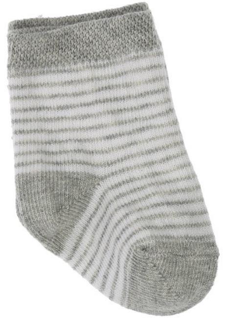 Picture of Carlomagno Socks Newborn Stripe Ankle Socks - Grey & White