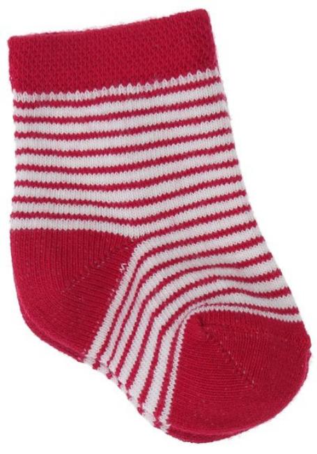 Picture of Carlomagno Socks Newborn Stripe Ankle Socks - Red & White