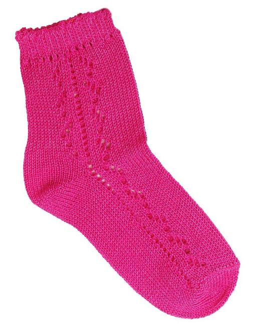 Picture of Carlomagno Socks Lacey Knit Ankle Socks Fuchsia