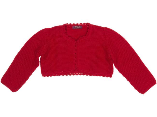 Picture of Loan Bor Girls Knitted Bolero Cardigan Red