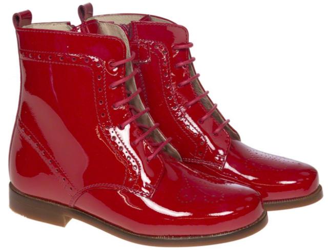 Picture of Panache Bonnie Lace Up Boot With Zip - Dark Red
