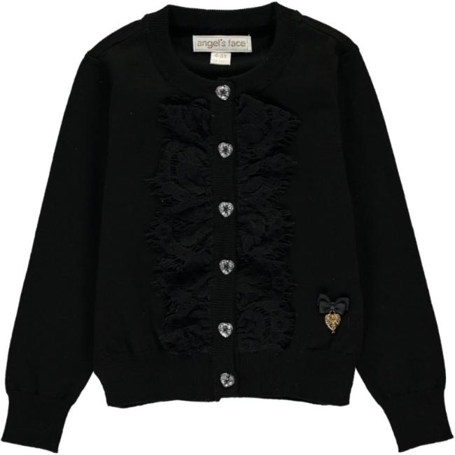 Picture of Angel's Face Romantic Lace Ruffle Cardigan Black