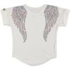 Picture of Angel's Face Short Sleeve Sequin Wings Slouch Top Snowdrop