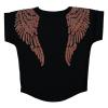 Picture of Angel's Face Short Sleeve Sequin Wings Slouch Top Black