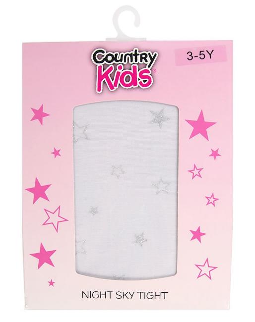 Picture of Country Kids Night Sky Star Tights White/Silver