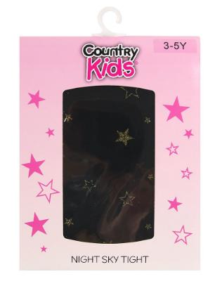 Picture of Country Kids Night Sky Star Tights Black/Gold