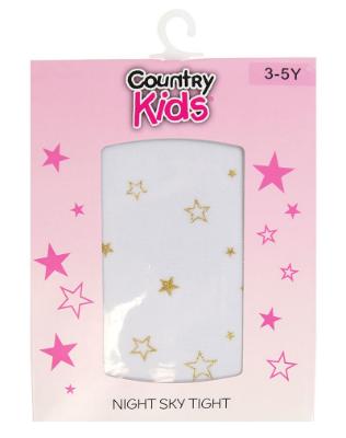 Picture of Country Kids Night Sky Star Tights White/Gold