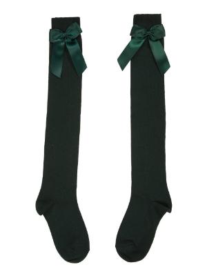 Picture of Carlomagno Socks Overknee Sock Satin Bow Green