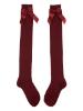 Picture of Carlomagno Socks Overknee Sock Satin Bow - Burgundy