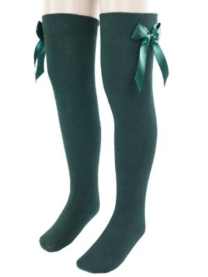Picture of Carlomagno Socks Overknee Sock Satin Bow - Brown