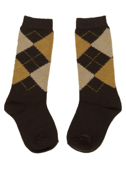 Picture of Carlomagno Socks Harlequin Knee High Sock - Brown