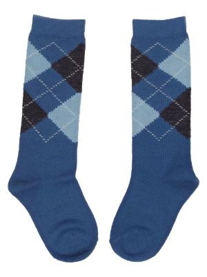 Picture of Carlomagno Socks Harlequin Knee High Sock - Blue