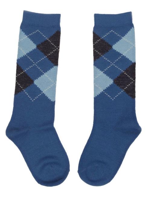 Picture of Carlomagno Socks Harlequin Knee High Sock Blue