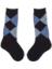 Picture of Carlomagno Socks Harlequin Knee High Sock - Navy