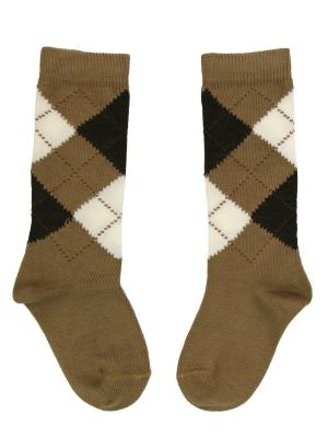 Picture of Carlomagno Socks Harlequin Knee High Sock - Camel