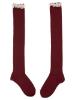 Picture of Carlomagno Socks Overknee Sock Lace Top - Burgundy