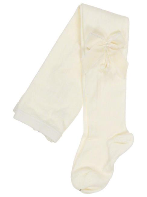 Picture of Condor Socks Tights With Velvet Bow - Cava Cream