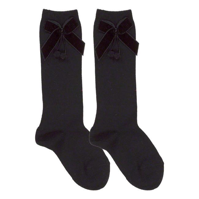 Picture of Condor Socks Knee High Socks With Velvet Bow Black