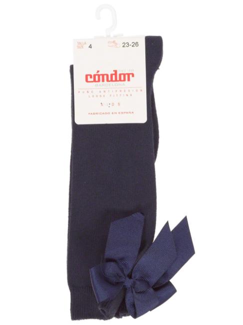 Picture of Condor Socks Knee High Socks With Back Grosgrain Bow Navy