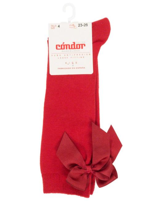 Picture of Condor Socks Knee High Socks  With Back Grosgrain Bow Red