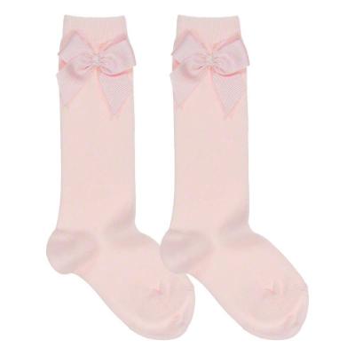 Picture of Condor Socks Knee High Socks With Side Grosgrain Bow - Pink