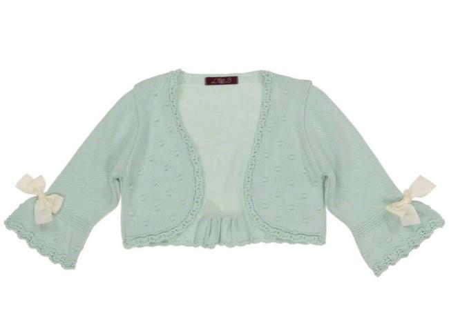 Picture of Loan Bor Girls Knitted Bolero Cardigan With Bows Green