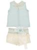 Picture of Loan Bor Cream Lace Ruffle Shorts With Green Blouse