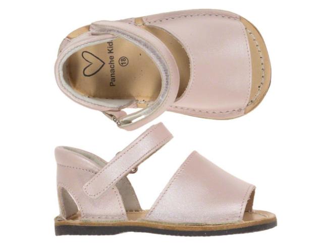 Picture of Panache Baby Shoes Peep Toe Sandal Pink Pearl Leather
