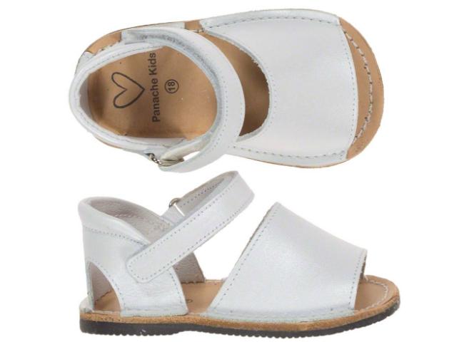 Picture of Panache Baby Shoes Peep Toe Sandal White Pearl Leather