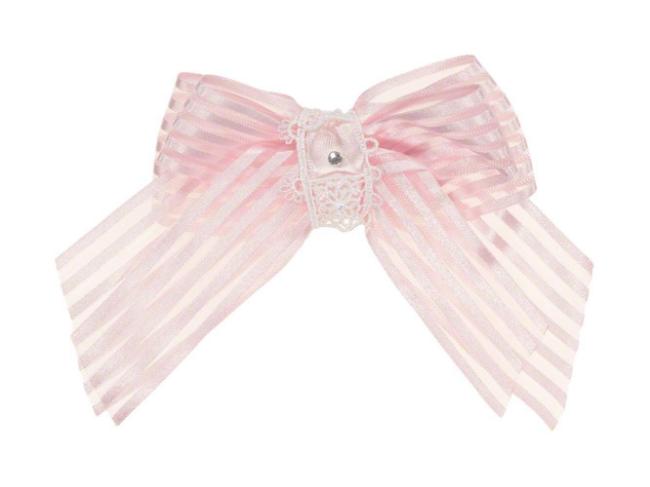 Picture of Piccola Speranza Pink Ribbon Double Bow Hairclip