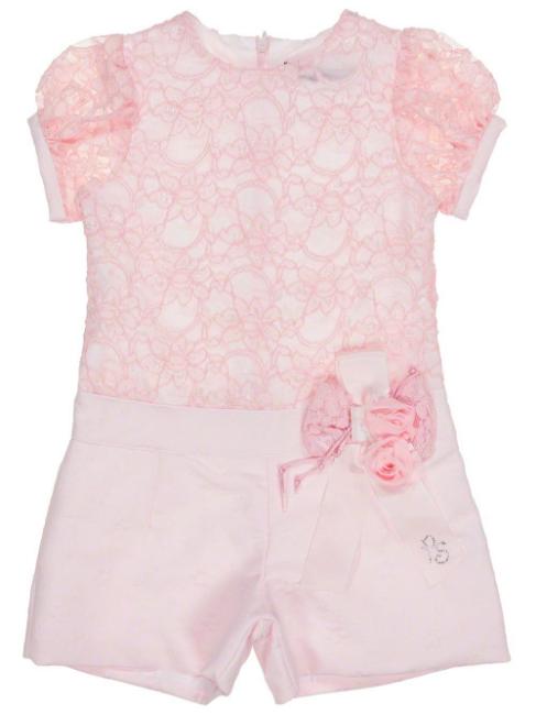 Picture of Piccola Speranza Lace & Jacquard Playsuit Pink