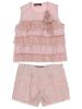 Picture of Loan Bor Girls Lace Shorts & Ruffle Top Set Pink