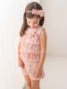 Picture of Loan Bor Girls Lace Shorts & Ruffle Top Set Pink