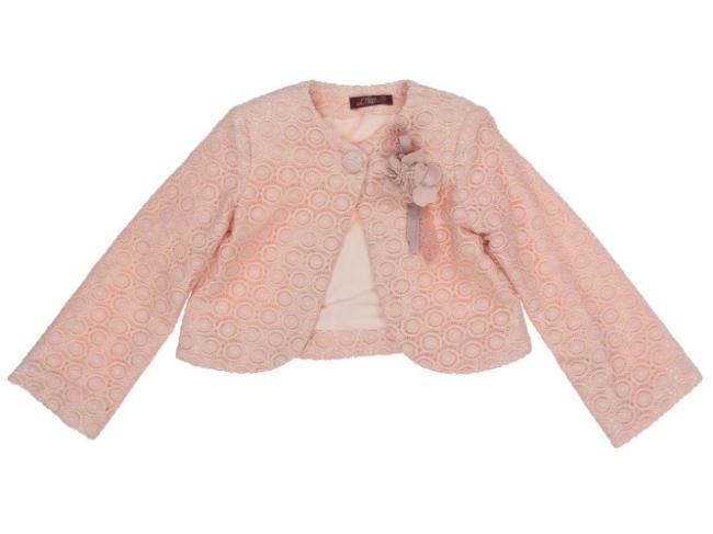 Picture of Loan Bor Girls Lace & Tulle Ruffle Jacket Pink