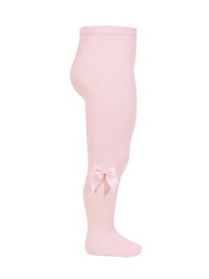 Picture of Condor Socks Plain Knit Tights With Grosgrain Bow - Pink