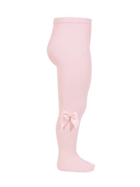 Picture of Condor Socks Plain Knit Tights With Grosgrain Bow - Pink