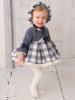 Picture of Loan Bor Toddler Girls Check & Lace Dress Navy