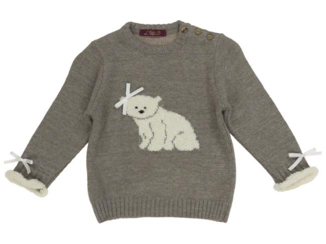Picture of Loan Bor Toddler Beige Sweater With Bear