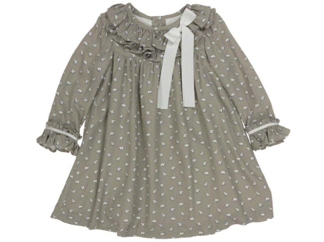 Picture of Loan Bor Girls Loose Fitting Bear Print Dress