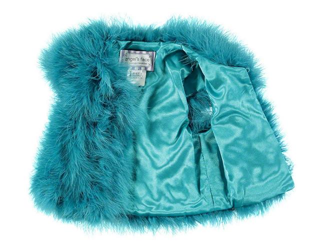 Picture of Angel's Face Marabou Feather Jacket Lucky Green