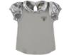 Picture of Angel's Face Short Puff Sleeve Satin Top Ash Grey