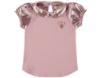 Picture of Angel's Face Short Puff Sleeve Satin Top Vintage Rose