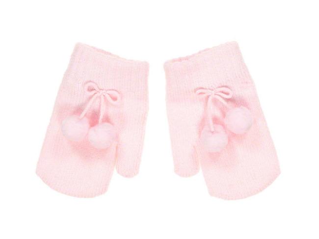Picture of Condor Socks Single Finger Baby Pom Pom Mittens Pink