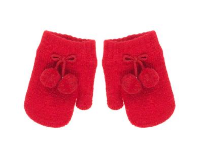 Picture of Condor Socks Single Finger Baby Pom Pom Mittens Red