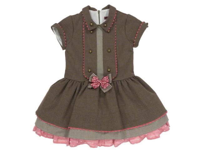 Picture of Loan Bor Girls Short Sleeve Dress Brown Pink