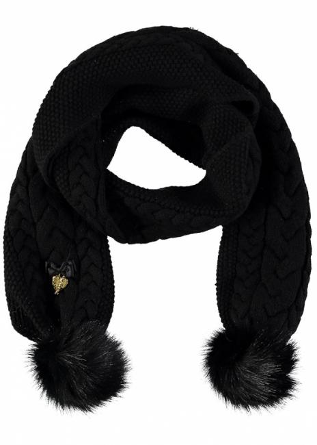 Picture of Angel's Face Pom Pom Scarf Black