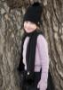 Picture of Angel's Face Pom Pom Scarf Black