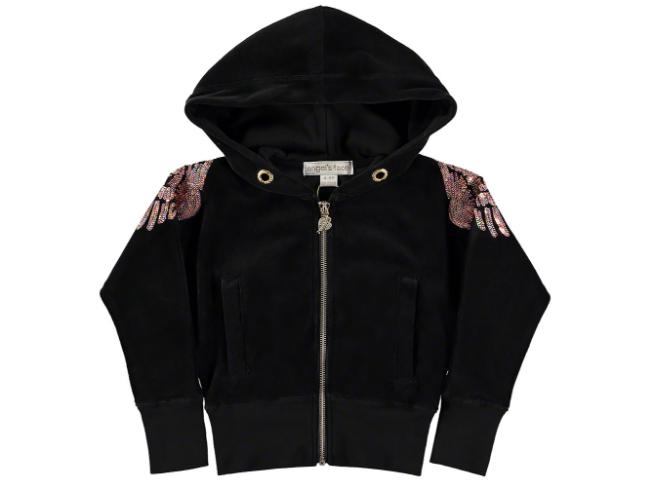 Picture of Angel's Face Sequin Wings Hoody Jet Black