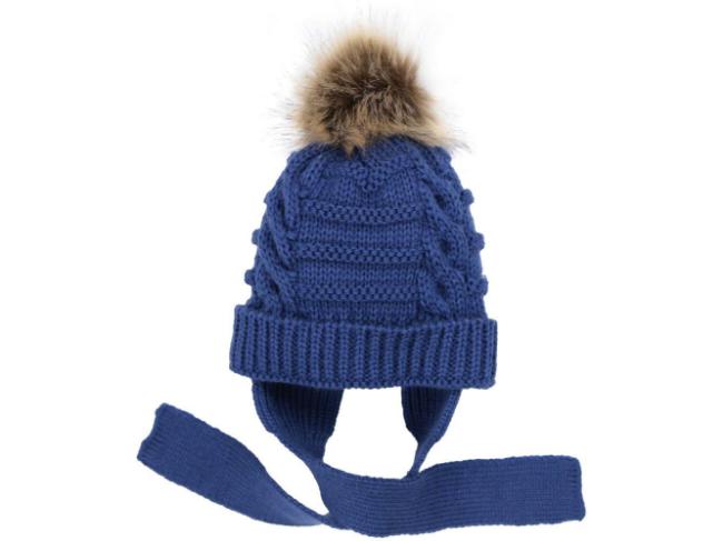 Picture of Mac Ilusion Cable Knit Pom Pom Hat Blue