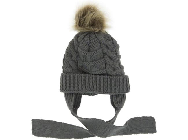 Picture of Mac Ilusion Cable Knit Pom Pom Hat Grey